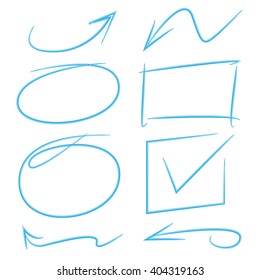 marker elements, circles, rectangles and arrows