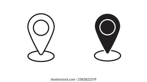 Marker filled and outlined icons vectors on white background