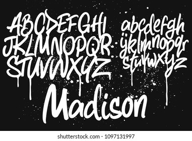 Marker Graffiti Font, handwritten Typography vector illustration