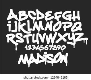 Marker Graffiti Font, Handwritten Typography Vector Illustration