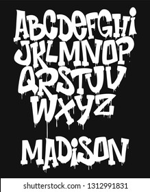 Marker Graffiti Font, handwritten Typography vector illustration