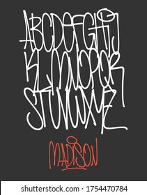 Marker Graffiti Font handwritten Typography vector illustration