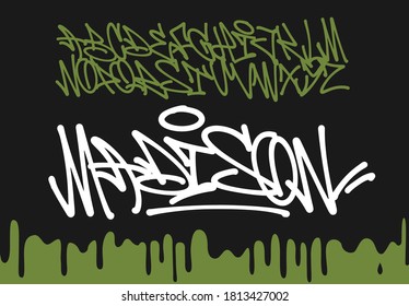 Marker Graffiti Font handwritten Typography vector illustration