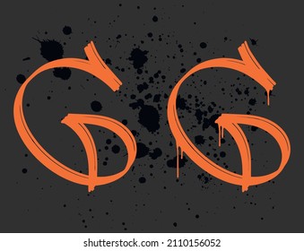 Marker Graffiti Font, handwritten Typography vector illustration, the letter "g"