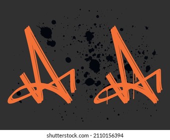 Marker Graffiti Font, handwritten Typography vector illustration, the letter "a"