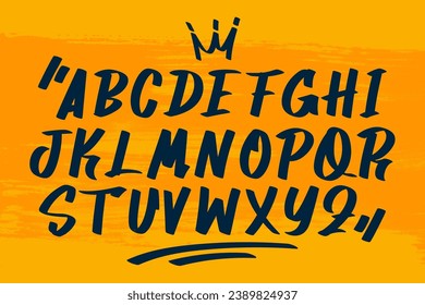 Marker Graffiti Font, handwritten Typography vector illustration