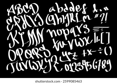 Marker Graffiti Font handwritten Typography vector illustration