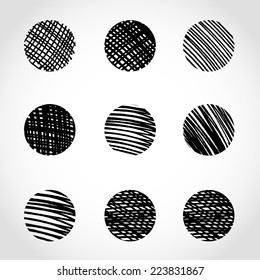 Marker hand drawn circles. Vector illustration 