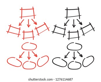 Marker hand drawn. Map arrow doodle vector elements