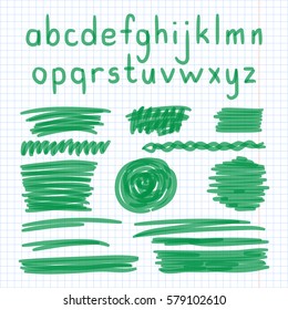 Marker Hand Written Doodle Letters And Symbols Vector