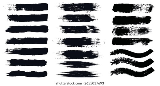 Elementos de design de rabisco e conjunto de bordas de linha desenhadas à mão do marcador. Traçado de pincel de pintura desenhado à mão de linhas. Vetor isolado no branco. Rabisco desenhado à mão. Arte com pincel de tinta preta