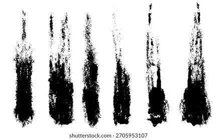 Marker hand-drawn line border set and scribble design elements. Lines hand drawn paint brush stroke. Vector set isolated on white. Hand drawn scribble. Black ink brush art