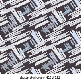 Marker hatched gray on brown.Abstract hand drawn with ink and marker brush seamless background.Textured pattern. 