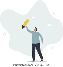 Marcar ou destacar informações importantes, lembrete ou nota para mensagem de negócios, plano de sucesso, agenda e conceito de compromisso.