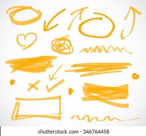 Marker highlighter elements