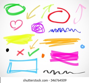 Marker highlighter elements vector