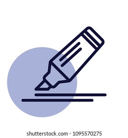 Marker, highlighter line vector icon