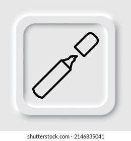 Marker, highlighter simple icon. Flat design. Neumorphism design.ai
