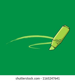 Marker. Highlighter. Vector illustration of a highlighter, a marker. Hand drawn felt-tip pen.
