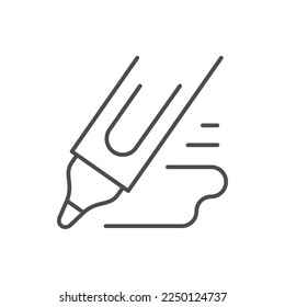 Marker highlighting line outline icon