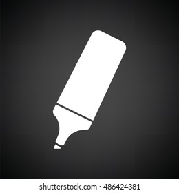 Marker icon. Black background with white. Vector illustration.