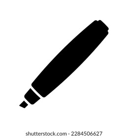 Marker icon. Black silhouette. Front side view. Vector simple flat graphic illustration. Isolated object on a white background. Isolate.