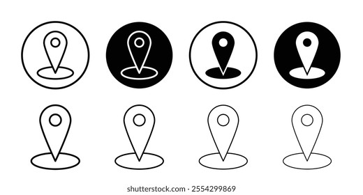 Marker icon Black and white outline vector