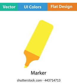 Marker icon. Flat color design. Vector illustration.