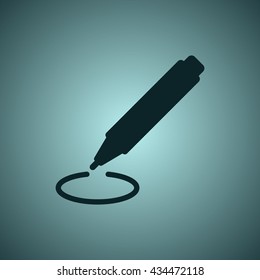 marker Icon, flat design style
