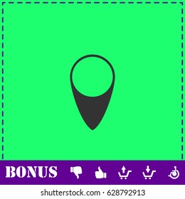 Marker icon flat. Simple vector symbol and bonus icon