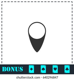 Marker icon flat. Simple vector symbol and bonus icon