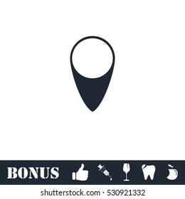 Marker icon flat. Vector illustration symbol and bonus pictogram