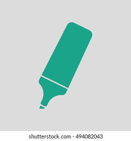 Marker icon. Gray background with green. Vector illustration.