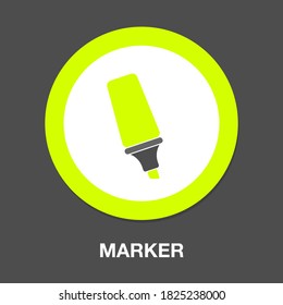 Markierungssymbol. Höheres Symbol. Flaches Vektorgrafik