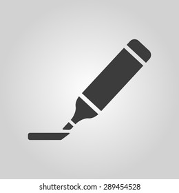 The Marker Icon. Highlighter Symbol. Flat Vector Illustration