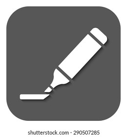 The marker icon. Highlighter symbol. Flat Vector illustration. Button
