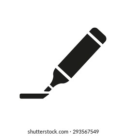 The Marker Icon. Highlighter Symbol. Flat Vector Illustration