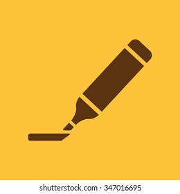 The marker icon. Highlighter symbol. Flat Vector illustration
