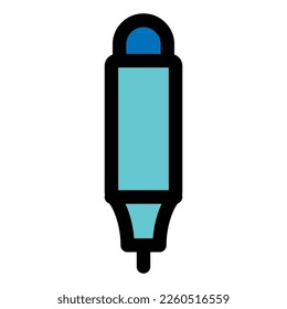 Línea de icono de marcador aislada en fondo blanco. Icono delgado plano negro sobre el estilo de contorno moderno. Símbolo lineal y trazo editable. Ilustración vectorial de trazo simple y píxel perfecto