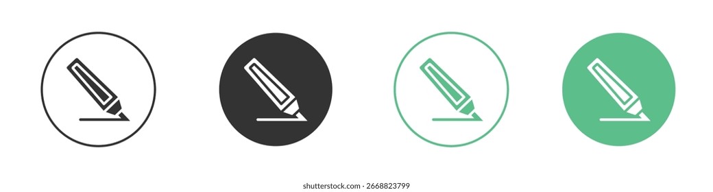 Marker icon Minimal Flat Line Vector Icon Set.