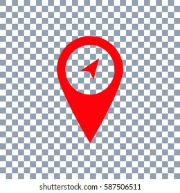 Marker icon on transparent background. 