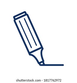 Icono de marcador sobre fondo blanco, ilustración vectorial