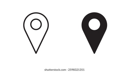 Marker icon outlined icon vector collection.