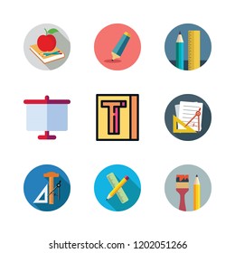 marker icon set. vector set about highlighter, school material and white board icons set.