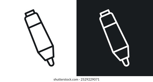 Ícone de marcador na cor preta de linha fina. ilustração de símbolos vetoriais simples planos.