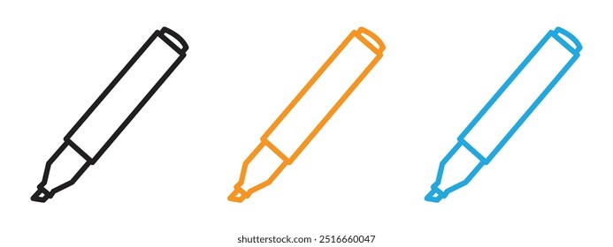 Marker icon Thin line illustration set