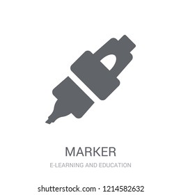 Marker icon. Trendy Marker logo concept on white background from E-learning and education collection. Suitable for use on web apps, mobile apps and print media.