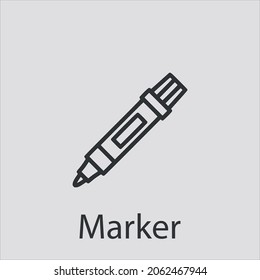 marker icon vector icon.Editable stroke.linear style sign for use web design and mobile apps,logo.Symbol illustration.Pixel vector graphics - Vector
