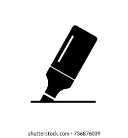 marker icon, vector illustration, black sign on isolated background