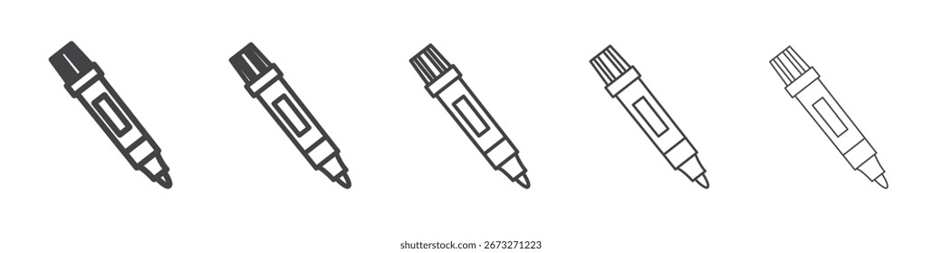 Ícone do marcador vetor estrutura de tópicos definir sinal de ilustração